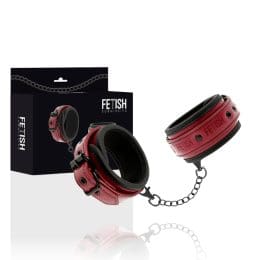 FETISH SUBMISSIVE DARK ROOM - VEGAN LEATHER HANDCUFFS WITH NEOPRENE LINING 2